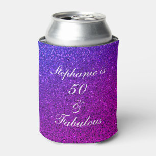 50 und fabelhafte Geburtstag Ombre Pink Lila Glitz Dosenkühler
