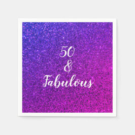 50 und fabelhafte Geburtstag rosa Lila Glitzer Chi Serviette