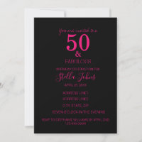 50 und fabelhafte Geburtstagsparty Hot Pink Black 