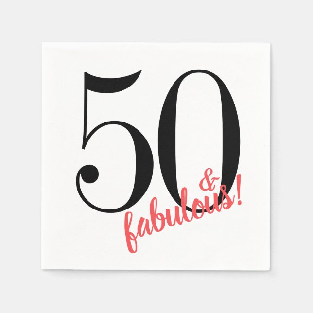 50 und fabelhafte Geburtstagsparty Napkins Serviette (Vorderseite)