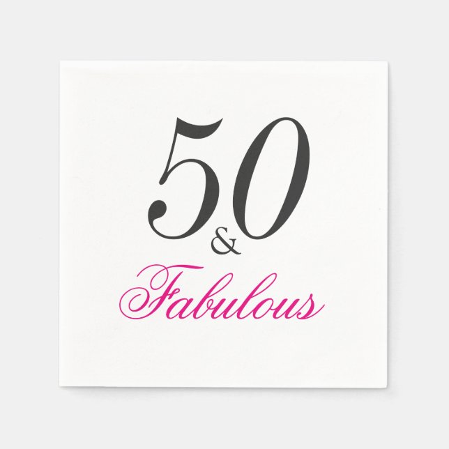 50 und fabelhafte Geburtstagsparty Paper Napkins Serviette (Vorderseite)