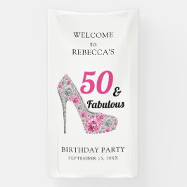 50 und fabelhafte Geburtstagsparty Personalisiert Banner