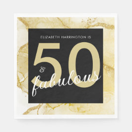 50 und fabelhafte Gold Black Birthday Serviette