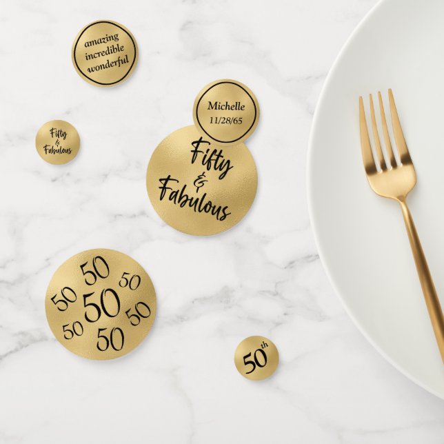50 und fabelhafte Gold Confetti Konfetti (Gruppe)