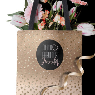 50 und fabelhafte Gold Glitzer Sparkle Girly 50. Tasche