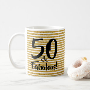 50 und fabelhafte Gold Glitzer Tasse