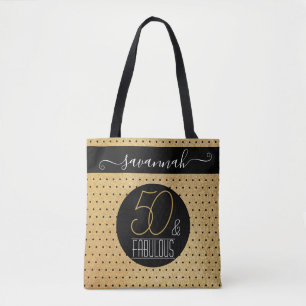 50 und fabelhafte Gold Individuelle Name Geburtsta Tasche