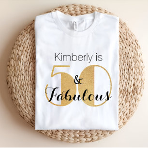 50 und fabelhafte Gold Personalisierte Geburtstags T-Shirt
