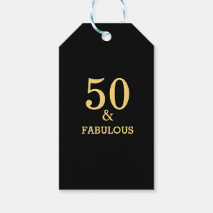 50 und fabelhafte Golden Yellow Black Birthday Par Geschenkanhänger
