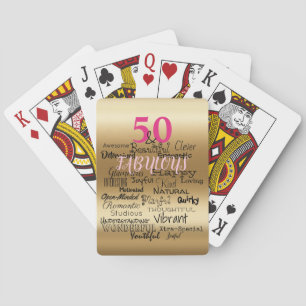 50 und fabelhafte Goldtypografie Geburtstag der Fr Spielkarten