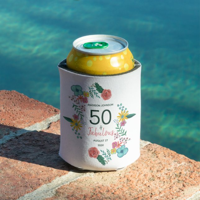 50 und fabelhafte grüne elegante florale Aquarell  Dosenkühler (In Situ Pool)
