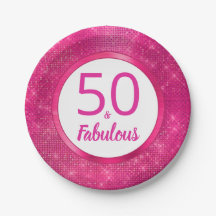 50 und fabelhafte Hot Pink Glam 50. Geburtstagspar