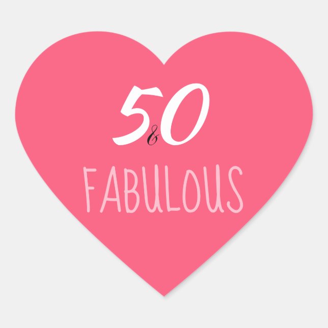 50 und fabelhafte Hot Pink Heart Shaped Stickers (Vorderseite)