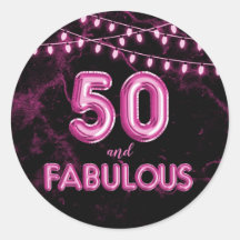 50 und fabelhafte Lichter & rosa Foil Balloons