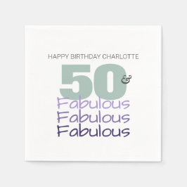 50 und fabelhafte Lila Geburtstagsparty Serviette