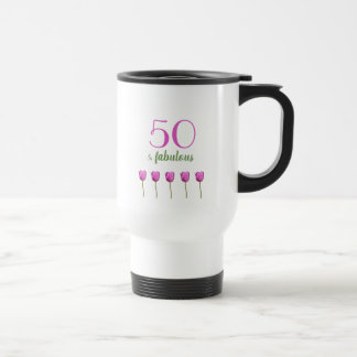 50 und fabelhafte magentarote Tulpe des Reisebecher