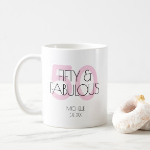 50 und fabelhafte Modern Pink 50. Geburtstagsparty Kaffeetasse