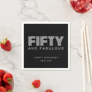 50 und fabelhafte moderne Black Birthday Party Serviette