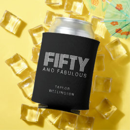 50 und fabelhafte moderne Black Fiftieth Birthday Dosenkühler