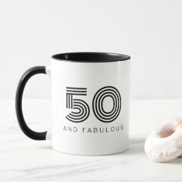 50 und fabelhafte moderne Black Fiftieth Birthday Tasse