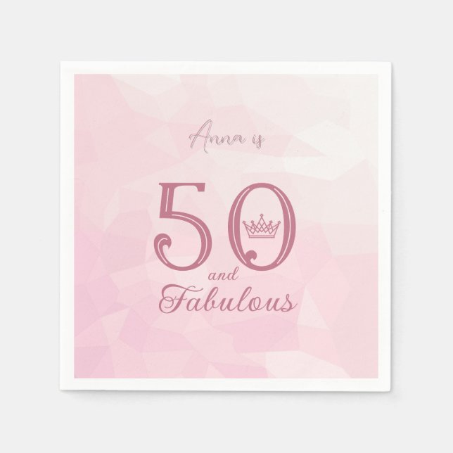 50 und fabelhafte Moderne Elegante Rose Gold Class Serviette (Vorderseite)