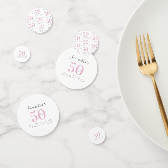 50 und fabelhafte moderne Pink Birthday Party Konfetti (Gruppe)
