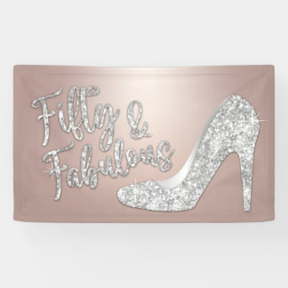 50 und fabelhafte moderne Rose Gold 50. Geburtstag Banner