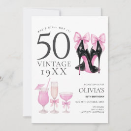 50 und fabelhafte rosa Heels & Cocktails Einladung
