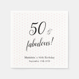 50 und fabelhafte rosa Schwarz 50. Geburtstag Serviette