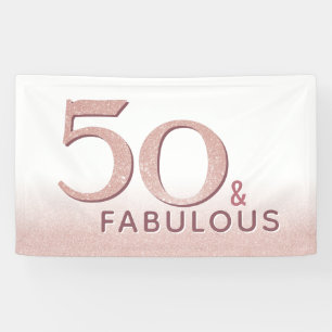 50 und fabelhafte Rose Gold Geburtstag Moderne Hin Banner