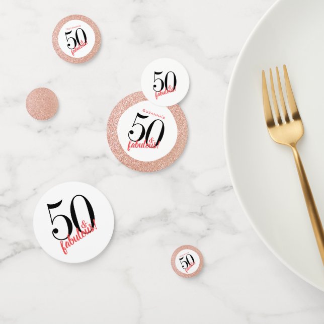 50 und fabelhafte Rose Gold Glitzer Geburtstag Konfetti (Gruppe)