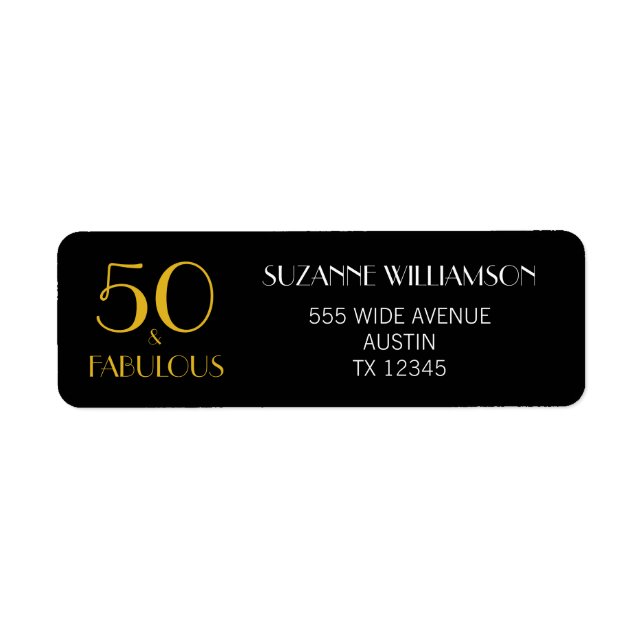 50 und fabelhafte Rücksendeadresse am Geburtstag (Vorne)