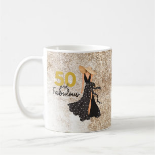 50 und fabelhafte Schwarz-Gold-Tasse Kaffeetasse