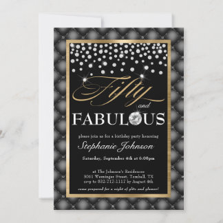50 und fabelhafte schwarze Diamanten glamourös Einladung