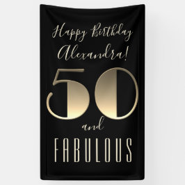 50 und fabelhafte schwarze Typografie 50. Geburtst Banner