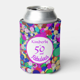 50 und fabelhafte Sequin Birthday Can Cooler Dosenkühler