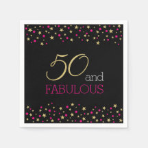 50 und fabelhafte Sterne und Hot Pink Confetti Pun