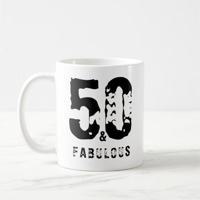 50 und fabelhaften individuelle Name Schwarz moder Kaffeetasse (Links)