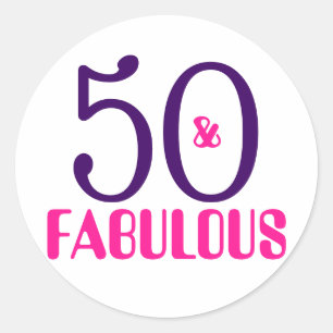 50 und fabelhafter   50. Geburtstags-Aufkleber Runder Aufkleber