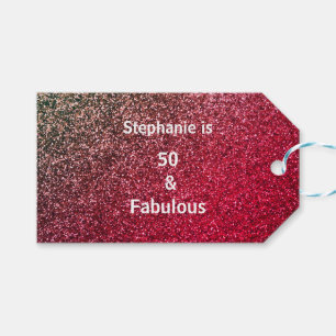 50 und fabelhafter Geburtstag Pink Gold Golden Gli Geschenkanhänger