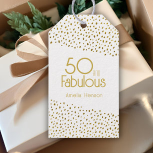 50 und fabelhafter Gold Glitzer 50. Geburtstag Geschenkanhänger