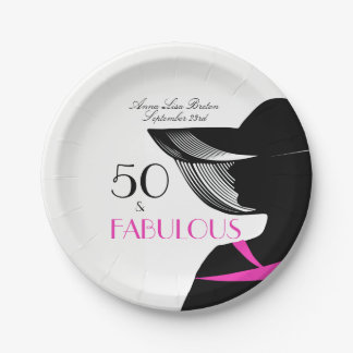 50 und fabelhafter Kunst-Deko-eleganter 50. Pappteller