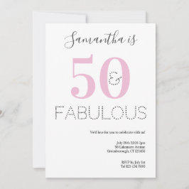 50 und fabelhaftes 50. Geburtstag Pink Party Einladung