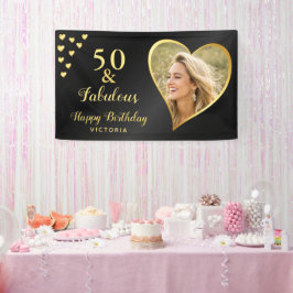 50 und fabelhaftes Black Gold Foto Banner