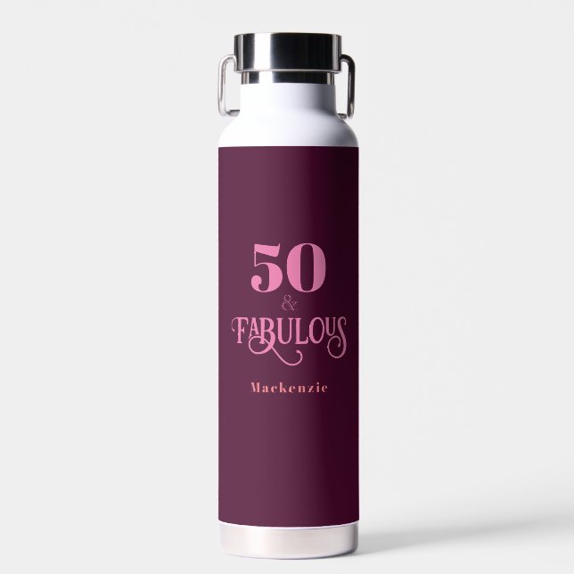 50 und fabelhaftes Burgund Trinkflasche (Vorne)