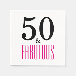 50 und fabelhaftes Geburtstagspapier Napkins Serviette