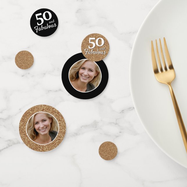50 und fabelhaftes Gold Glitzer Foto 50. Geburtsta Konfetti (Gruppe)