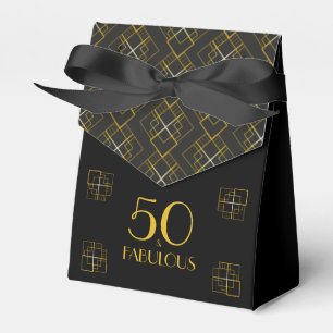 50 und fabelhaftes Kunst-Dekoartschwarzes u. -gold Geschenkschachtel
