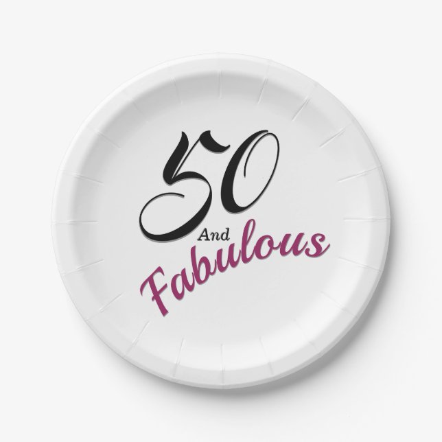 50 und fabelhaftes. pappteller (Vorderseite)
