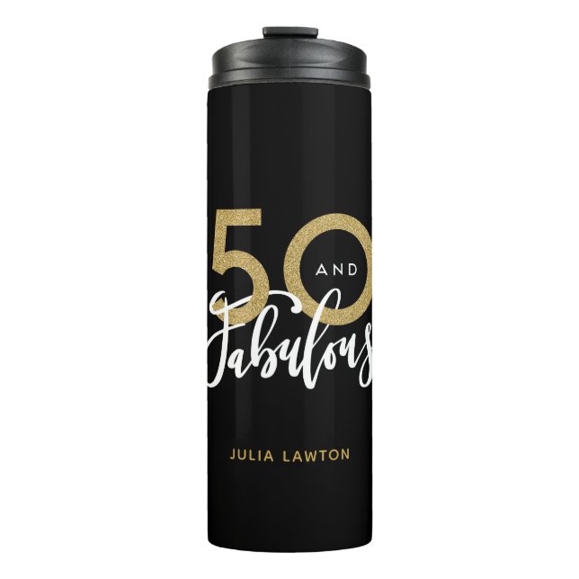 50 und fabelhaftes Party  Thermosbecher (Vorderseite)